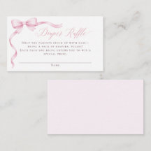Pink Coquette Bow Diaper Raffle Baby Shower