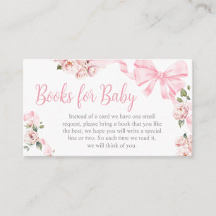 Pink Coquette Bow Floral Baby Books for Baby Enclosure Card