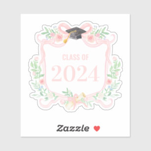 Pink Coquette Bow   Graduation Year Crest