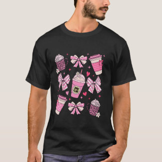 Pink Coquette Bow Mama Mum Fuel Mama Needs Coffee  T-Shirt