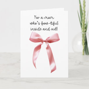Pink Coquette Bow Mum Card