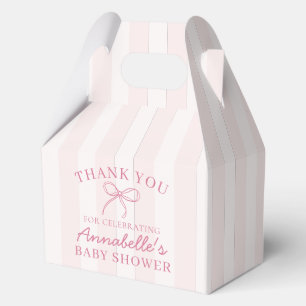 Pink Coquette Bow Pastel Baby Shower Dessert Favour Box