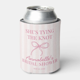 Pink Coquette Bow Pastel Knot Bridal Shower Favor Can Cooler