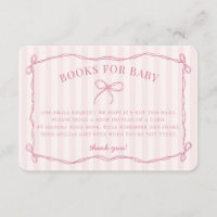 Pink Coquette Bow Pastel Shower Books for Baby