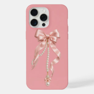 Pink Coquette Bow Pearl iPhone 15 Pro Max Case