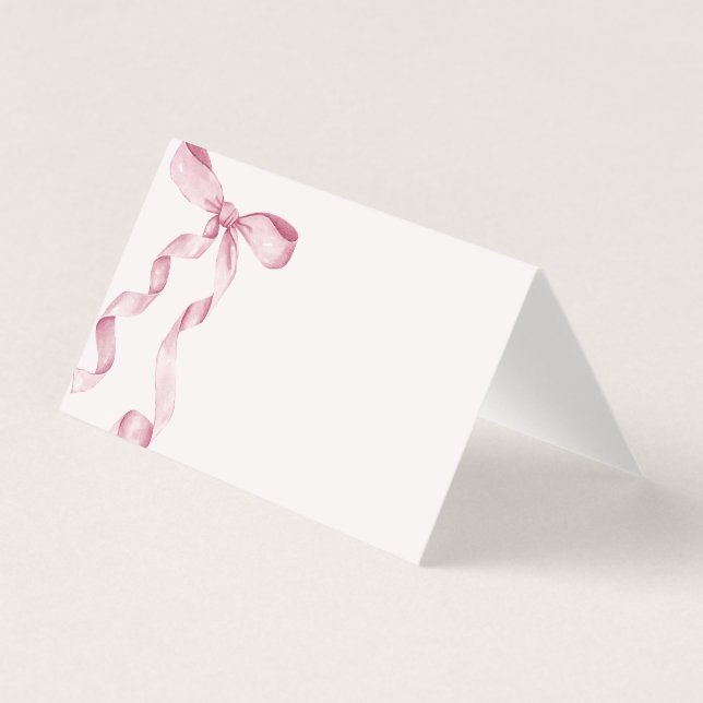 Pink Coquette Bow Place Card Table Decor (Front)