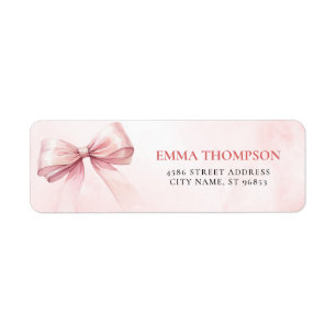 Pink Coquette Bow Return Address
