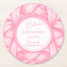 Pink Coquette Bow Ribbon Toile de Jouy Baby Shower