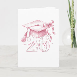 Pink Coquette Bow Senior Class of 2026 Senior Girl Card
