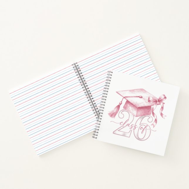 Pink Coquette Bow Senior Class of 2026 Senior Girl Notebook (Inside)