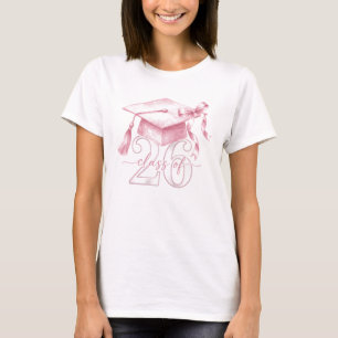 Pink Coquette Bow Senior Class of 2026 Senior Girl T-Shirt