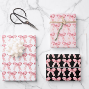 Pink Coquette Bow Wrapping Paper Sheet