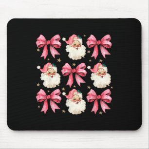 Pink Coquette Bows Cute Santa Claus Christmas Girl Mouse Mat