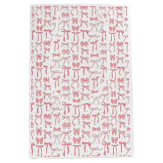 Pink Coquette Bows Wrapping Paper  Medium Gift Bag