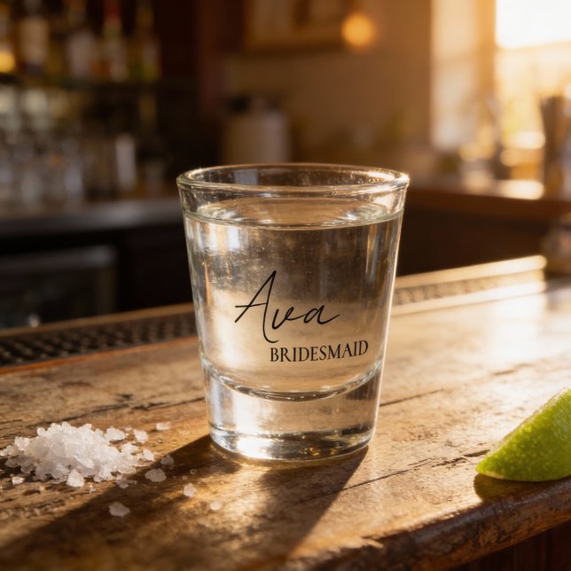 Pink Coquette Bridesmaid Personalised Gift Shot Gl Shot Glass (Creator Uploaded)