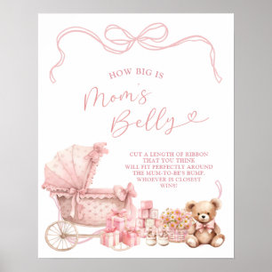 Pink Coquette Carriage How Big Is Mom Belly Sign