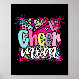 Pink Coquette Cheer Mum Mama Cheerleading Pom Mega Poster
