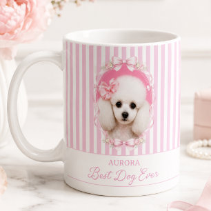 Pink Coquette Dog Custom Photo Coffee Mug