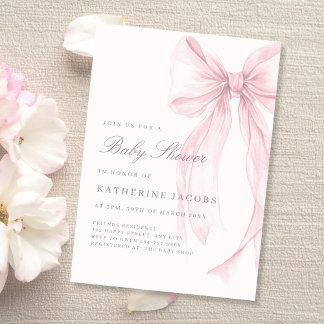 Pink Coquette Elegant Baby Shower Invitation