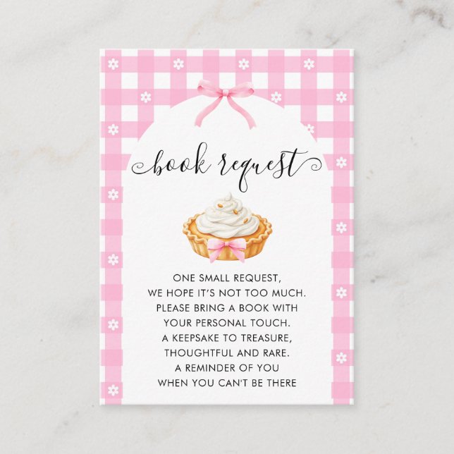 Pink Coquette Fall Pie Book Request Enclosure Card (Front)