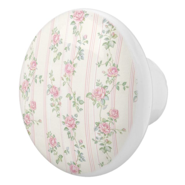 Pink Coquette Floral Ceramic Knob (Right)