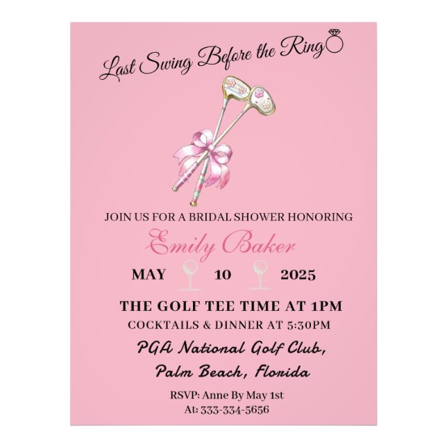 Pink Coquette Golf "Last Swing Before The Ring" Photo Print (Front)