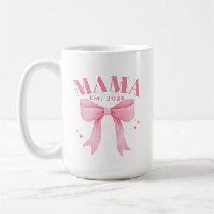 Pink Coquette Mama Est. 2025 New Mum Mothers Day Coffee Mug