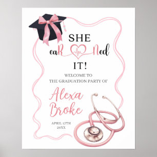Pink Coquette Nurse Graduation Welcome Sign
