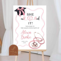 Pink Coquette Nurse Graduation Welcome Sign