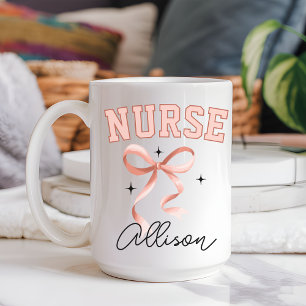 Pink Coquette Nurse Mug, Medical School Grad Gift Coffee Mug