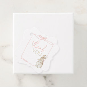 Pink Coquette Peter the Rabbit 1st First Birthday  Favour Tags