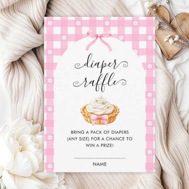 Pink Coquette Pumpkin Pie Diaper Raffle Enclosure Card (Creator Uploaded)