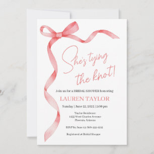 Pink Coquette Ribbon Bridal Shower Invitation