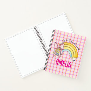 Pink Coquette School Pencil Spiral Sketch Notebook