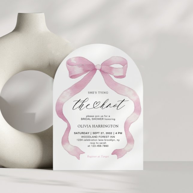 Pink Coquette She's Tying the Knot Bridal Shower Invitation (Creator Uploaded)