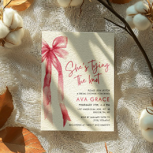 Pink Coquette She's Tying the Knot Bridal Shower Invitation