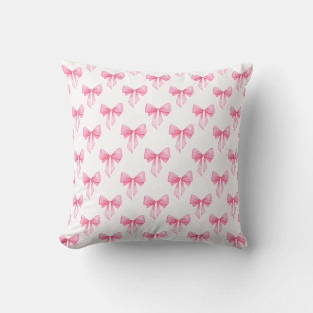 Pink Coquette Style Bow Aesthetic Cushion (Front)
