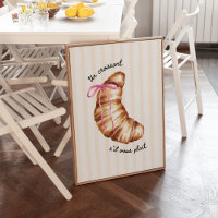 Pink Coquette Un Croissant S'il Vous Plaît Poster