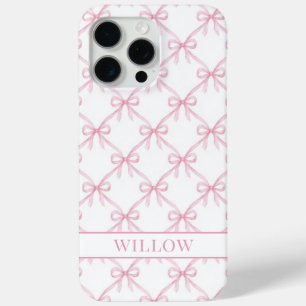 Pink Coquette Watercolor Bows iPhone 15 Pro Max Case