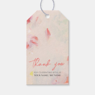 Pink & Coral Abstract Floral Art Gift Thank you Gift Tags