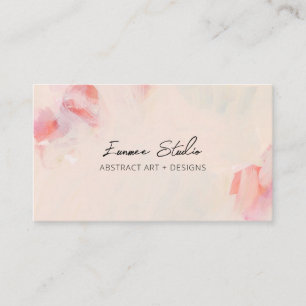 Pink & Coral Abstract Floral Simple Artsy  Business Card