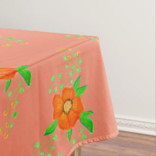 Pink Coral And Orange Tablecloth