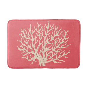 Pink Coral Bath Mat Rug Bathroom Decor
