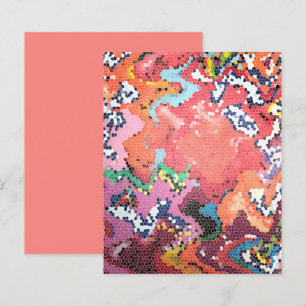 Pink Coral Blue Abstract Pixelated Scrapbook Paper