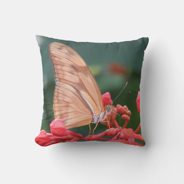 Pink Coral Butterfly Cushion (Front)