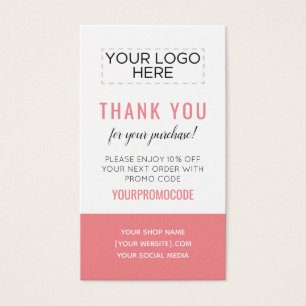 Pink Coral Custom Promo Code Discount Card