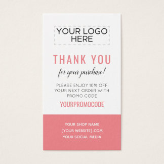 Pink Coral Custom Promo Code Discount Card