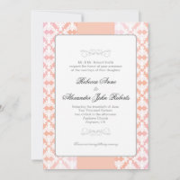 Pink & Coral Damask Simple Wedding