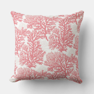 Pink Coral Decorative Pillow   Beach Throw Pillows