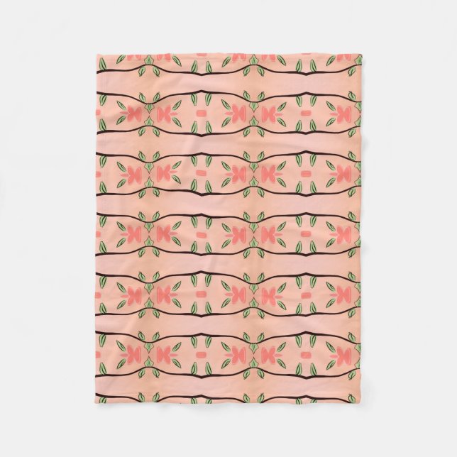 Pink Coral Designer Fleece Blanket (Front)